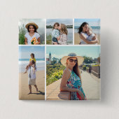 自分だけの5枚の写真コラージュを作成 缶バッジ (正面)