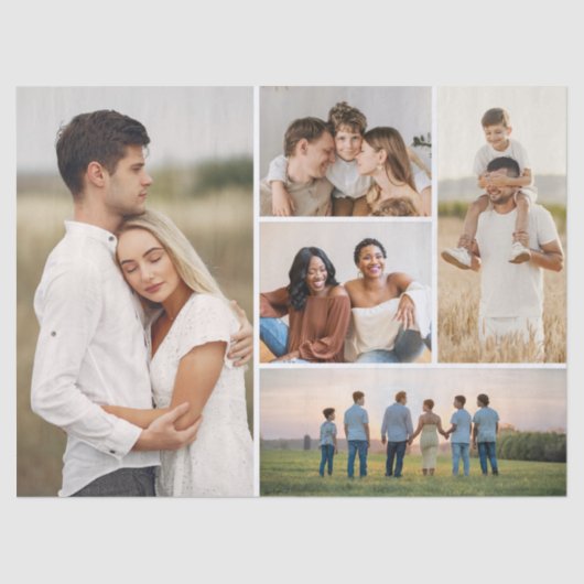 自分だけの5枚の写真コラージュを作成 薄葉紙 (正面)