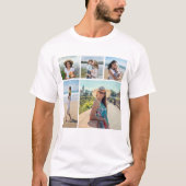 自分だけの5枚の写真コラージュユニセックス Tシャツ (正面)