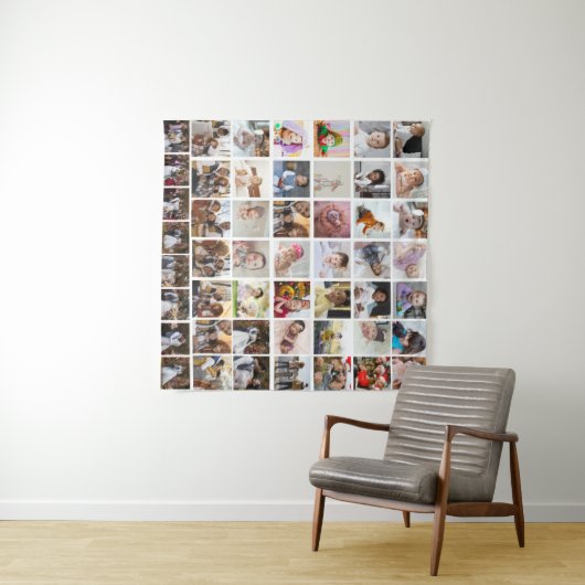 自分だけの50枚の写真コラージュを作成 タペストリー (インサイチュ(横))