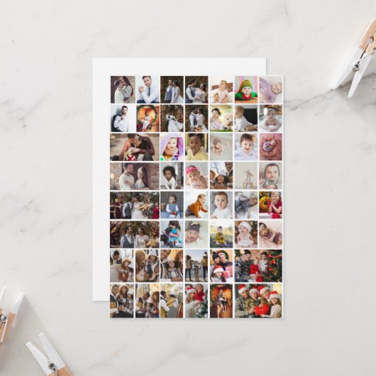 自分だけの50枚写真コラージュをデザイン カード (正面/裏面インサイチュ)