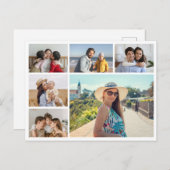 自分だけの6枚の写真を編集可能なカラーコラージュを作成 ポストカード (正面/裏面)