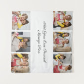 自分だけの6枚の写真コラージュを作成 - あなたのメッセージを添えて タペストリー (正面(横))