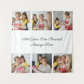 自分だけの6枚の写真コラージュを作成 - あなたのメッセージを添えて タペストリー (正面)