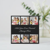 自分だけの6枚の写真コラージュを作成 - あなたのメッセージを添えて 招待状 (スタンド正面)