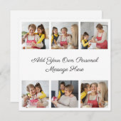 自分だけの6枚の写真コラージュを作成 - あなたのメッセージを添えて 招待状 (正面/裏面)