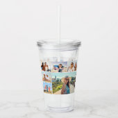 自分だけの6枚の写真コラージュを作成 アクリルタンブラー (正面)