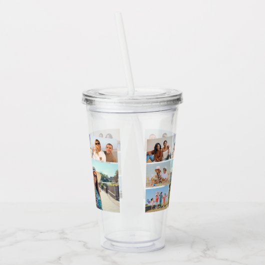 自分だけの6枚の写真コラージュを作成 アクリルタンブラー (左)