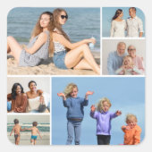 自分だけの6枚の写真コラージュを作成 スクエアシール (正面)