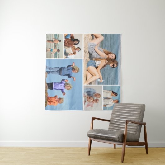 自分だけの6枚の写真コラージュを作成 タペストリー (インサイチュ(横))