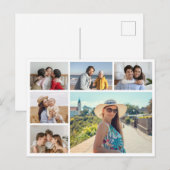 自分だけの6枚の写真コラージュを作成 編集可能なカラー ポストカード (正面/裏面)