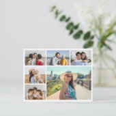 自分だけの6枚の写真コラージュを作成 - 編集可能な色 ポストカード (スタンド正面)