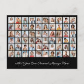 自分だけの60枚の写真コラージュを作成 - あなたのメッセージを添えて ポストカード (正面)