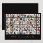 自分だけの60枚の写真コラージュを作成 - あなたのメッセージを添えて 招待状 (正面/裏面)