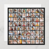 自分だけの64枚の写真コラージュを作成 招待状 (正面/裏面)