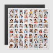 自分だけの64枚の写真コラージュマグネットカードを作成 マグネット招待状 (正面/裏面)