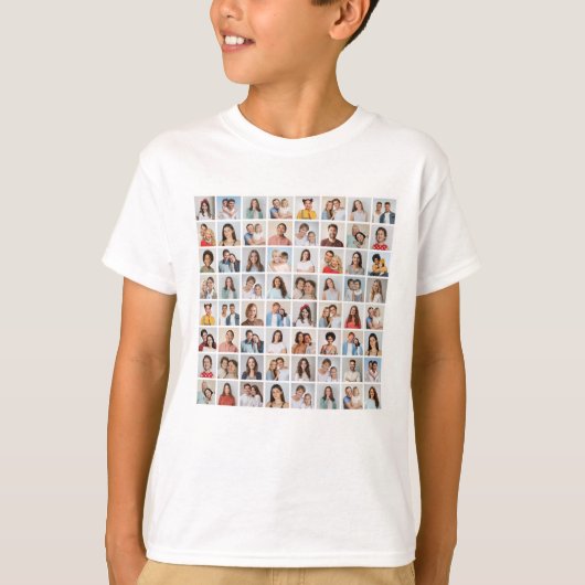 自分だけの64枚フォトコラージュを作成しよう Tシャツ (正面)