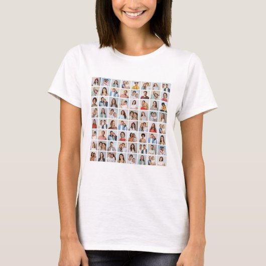 自分だけの64枚フォトコラージュを作成しよう Tシャツ (正面)
