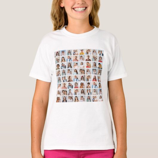 自分だけの64枚フォトコラージュを作成しよう Tシャツ (正面)