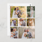 自分だけの7枚の写真で作るウェディングコラージュを作成 ポストカード (正面/裏面)