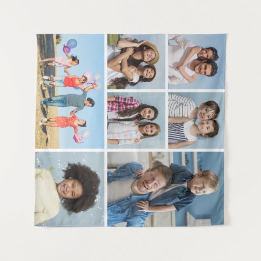 自分だけの7枚の写真コラージュを作成 タペストリー (正面(横))