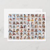 自分だけの70枚の写真コラージュを作成 ポストカード (正面/裏面)