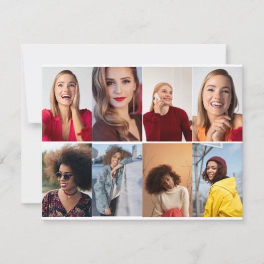 自分だけの8枚の写真の コラージュを作成 ノートカード (正面)