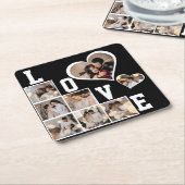 自分だけの8枚の写真コラージュをデザイン スクエアペーパーコースター (アングル)