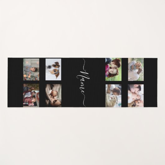自分だけの8枚の写真コラージュを作成して、ヨガマットに名前を付ける ヨガマット (正面(横))