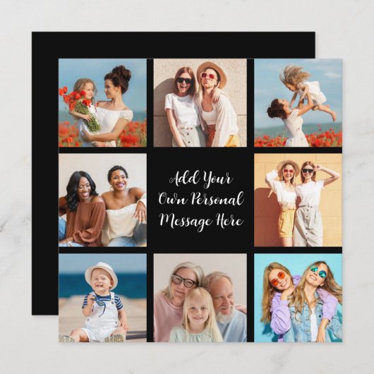 自分だけの8枚の写真コラージュを作成 - あなたのメッセージを追加 ノートカード (正面/裏面)