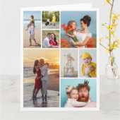 自分だけの8枚の写真コラージュを作成 カード (黄色い花)
