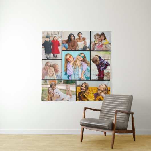 自分だけの8枚の写真コラージュを作成 タペストリー (インサイチュ)