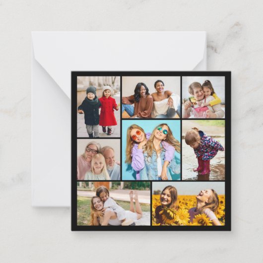 自分だけの8枚の写真コラージュを作成 ノートカード (正面)