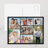 自分だけの8枚の写真コラージュを作成 ポストカード (正面/裏面)