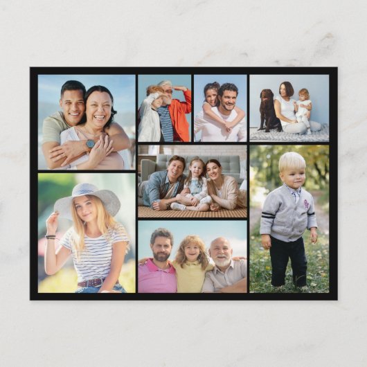 自分だけの8枚の写真コラージュを作成 ポストカード (正面)
