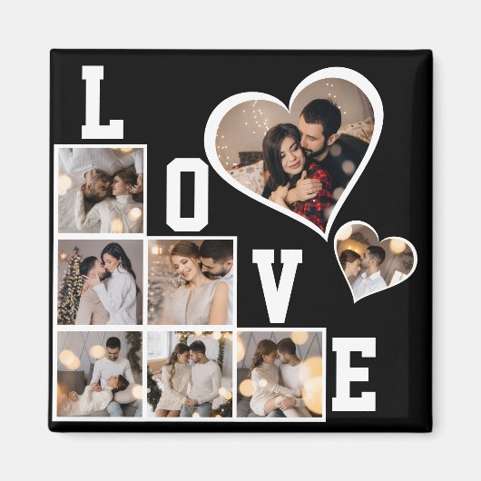 自分だけの8枚の写真コラージュを作成 マグネット (正面)