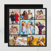 自分だけの8枚の写真コラージュを作成 招待状 (正面/裏面)