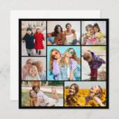 自分だけの8枚の写真コラージュを作成 招待状 (正面/裏面)