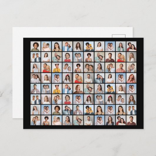 自分だけの80枚の写真コラージュを作成 ポストカード (正面/裏面)