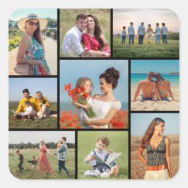 自分だけの9枚の写真コラージュを作成 スクエアシール