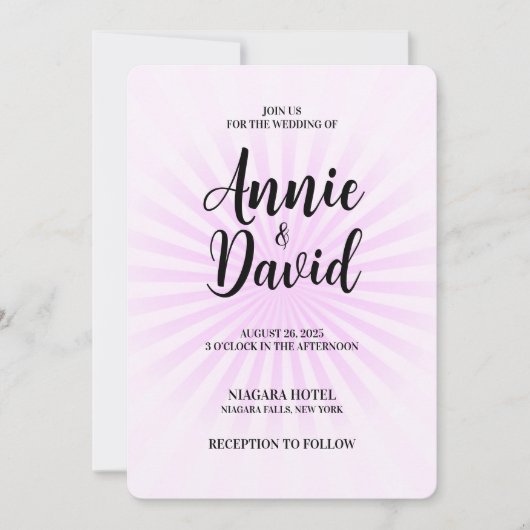 自分だけの パステル レトロ スターバースト 招待状 (正面)