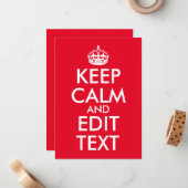 自分だけの「Keep Calm」風デザインを作成してテキストを編集 ノートカード (正面/裏面インサイチュ)