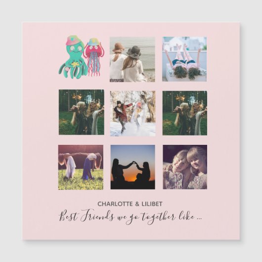 自分だけのBFFフォトコラージュギフトを作ろう - クラゲとタコ (正面)