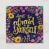 「自分でいなさい」インスピレーションの優しさ スクエア名刺 (正面)