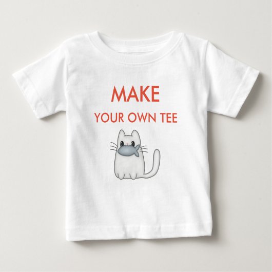 自分でかわいい猫おもしろいの名前を作パーソナライズされたる  ベビーTシャツ (正面)