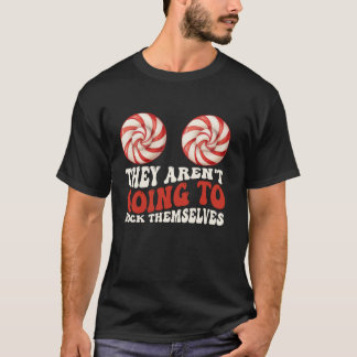 自分でしゃぶるつもりはないらしい 笑えるクリスマス Tシャツ