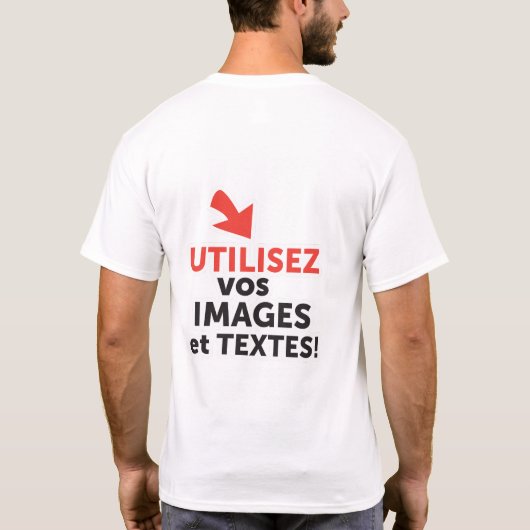 自分でできるフレンチあなたのデザインを印刷してください Tシャツ (裏面)