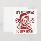 自分でなめてなんかないぞ、意地悪なクリスマス シーズンカード (正面/裏面)