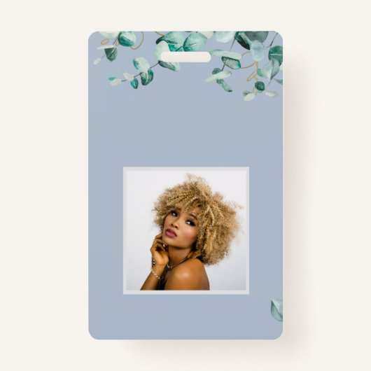 自分でほこりっぽいブルーユーカリのを作葉成 バッジ (正面)