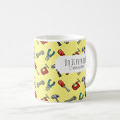 自分でやれ!ピクセルアートツールハンマーバイスパターン コーヒーマグカップ (正面右)